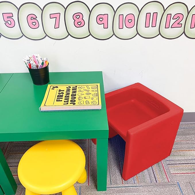 Children's Factory 3-in-1 Cube Chair for Kids, Flexible Seating Classroom Furniture, 1-Pack, Red