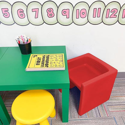 Children's Factory 3-in-1 Cube Chair for Kids, Flexible Seating Classroom Furniture, 1-Pack, Red