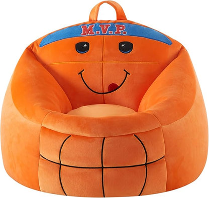 Heritage Kids Micromink Squishy Bean Bag Chair for Kids Ages 3+, Basketball