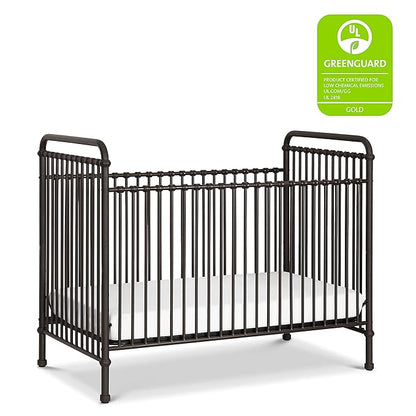 Namesake Abigail 3-in-1 Convertible Metal Crib in Vintage Iron, Greenguard Gold Certified