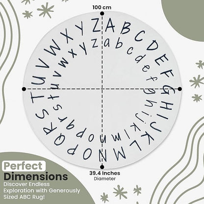 Alphabet Classroom Rug for Kids - 40 Inch Kids Rugs for Bedroom - Nursery Rug for Kids Room Decor - Kids Playroom Rug for Baby Learning - ABC Rugs for Kids Playroom - Kids Area Rugs for Bedroom