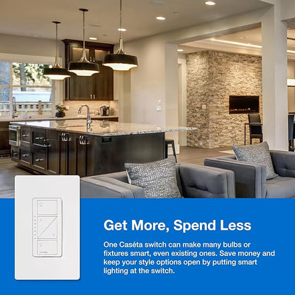 Lutron Caseta Original Smart Dimmer Switch Kit, 2 Dimmer Switches, 2 Wall Plates, 2 Remotes, 2 Pedestals, and Smart Hub, Works with Alexa, Apple Home, Google Home, 3Way, 150W, No Neutral, P-BDG-PKG2W