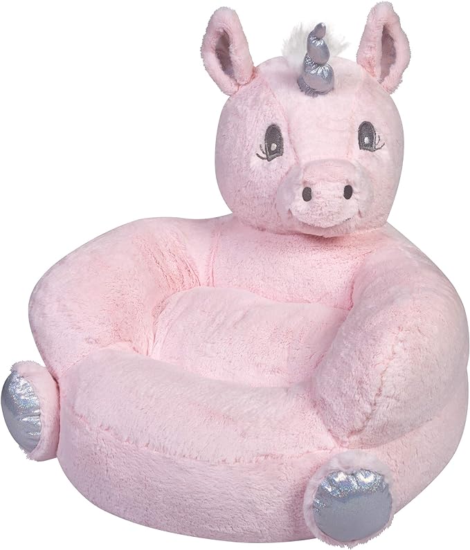 Trend Lab Pink Unicorn Toddler Chair Plush Character Kids Chair Comfy Furniture Pillow Chair for Boys and Girls, 21 x 19 x 19 inches