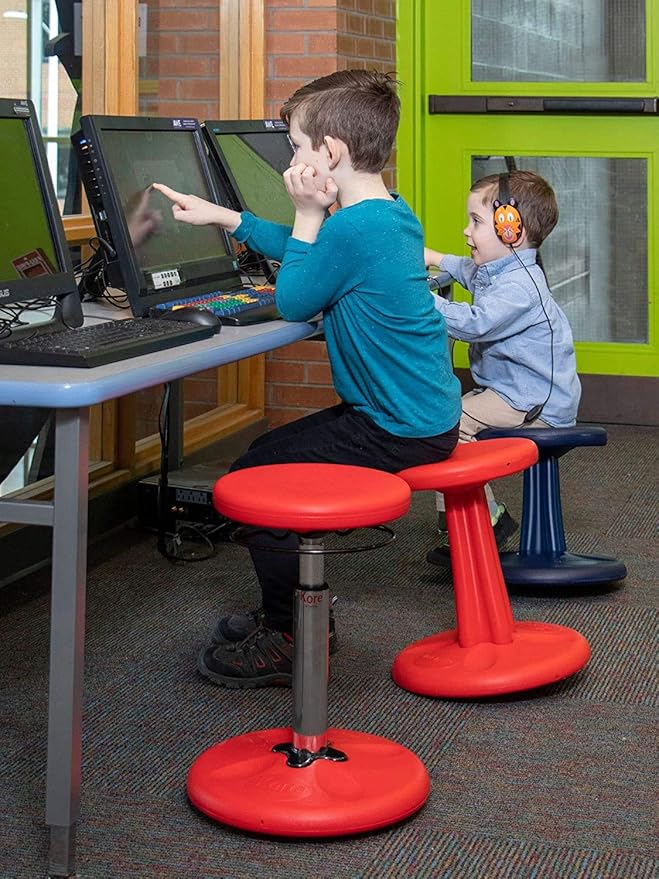 Kore Kids Preschool Wobble Chair - Flexible Seating Stool for Classroom, Preschool, Kindergarten & Elementary School - Age 4-5 yrs, Blue (12in)