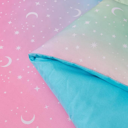 URBONUR Queen Size Comforter Set, Rainbow Stars Queen Bedding Set for Teen Girls Women, 6 Pieces Comforter, Flat Sheet, Fitted Sheet & Pillowcases