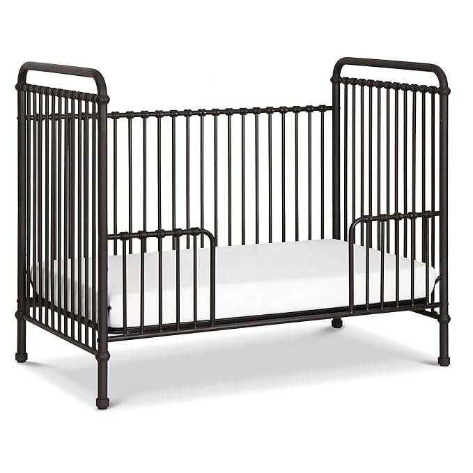 Namesake Abigail 3-in-1 Convertible Metal Crib in Vintage Iron, Greenguard Gold Certified