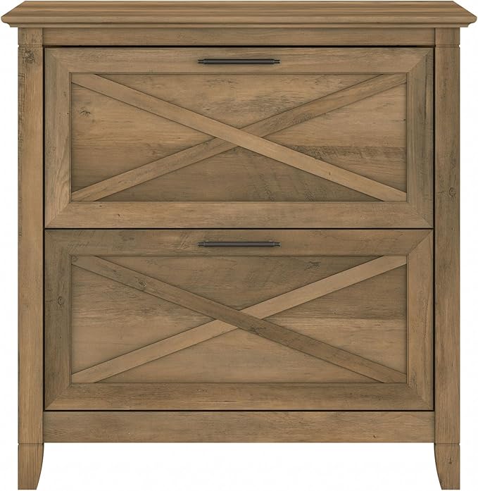 Bush Furniture Key West 2-Drawer Lateral File & Writing Table Set, Modern Farmhouse Home Office