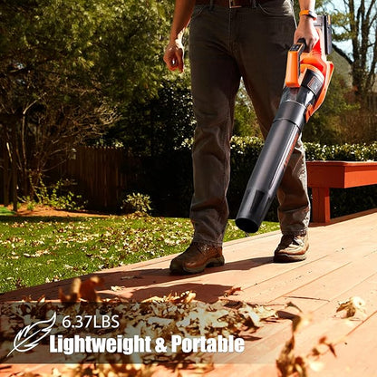 LawnMaster CLBL4016A Cordless Leaf Blower 40V Max with 2.0Ah,Battery Powered Leaf Blower Lightweight for Lawn Care, Leaves and Snow Blowing(Battery & Quick Charger)