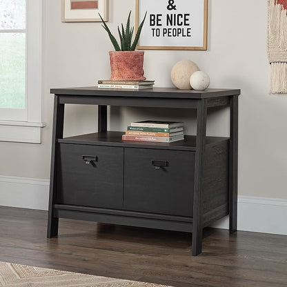 Sauder Trestle Lateral File, L: 32.28" x W: 24.49" x H: 29.41", Raven Oak Finish