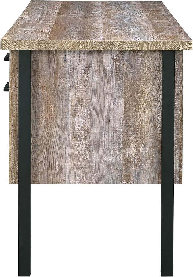 Coaster Furniture Samson 4-Drawer Writing Desk Weathered Oak and Black 801950