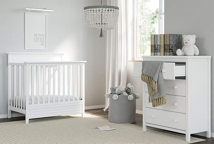 Storkcraft Petal 4-in-1 Convertible Mini Crib (White) – GREENGUARD Gold Certified, Converts to Daybed and Twin-Size Bed, Includes Bonus 2.75-inch Mini Crib Mattress, Mini Crib with Mattress Included