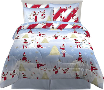 Franco Kids Bedding Soft Comforter and Sheet Set with Sham, 7 Piece Full Size, Elf on the Shelf