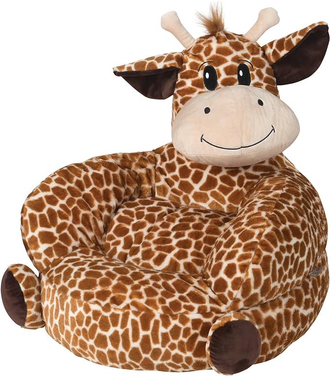 Trend Lab Giraffe Toddler Chair Plush Character Kids Chair Comfy Furniture Pillow Chair for Boys and Girls, 21 x 19 x 19 inches
