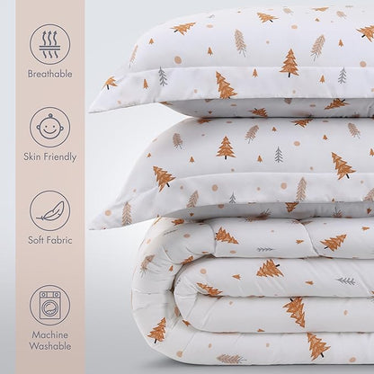Utopia Bedding All Season Pine Tree Comforter Set with 2 Pillow Cases, 3 Piece Soft Brushed Microfiber Kids Bedding Set for Boys/Girls, Machine Washable (Twin)