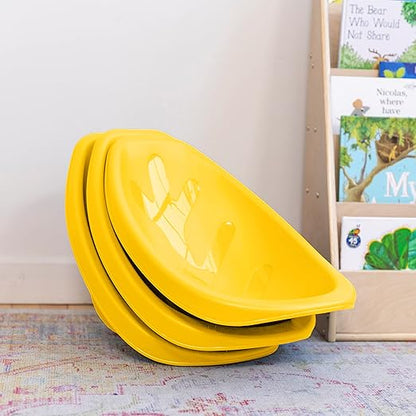 ECR4Kids Leaf Floor Seat, Rocker Chair, Yellow, 6-Piece