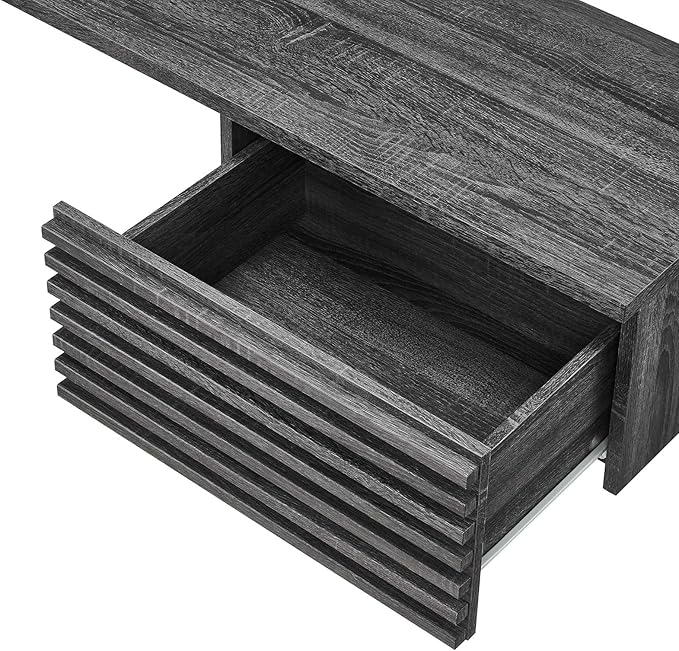 Modway Render 60" Mid-Century Modern Wall-Mount Corner Office Desk in Charcoal