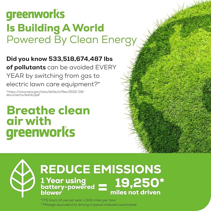 Greenworks 80V 770 CFM Cordless Leaf Blower, 4.0Ah Battery and Rapid Charger