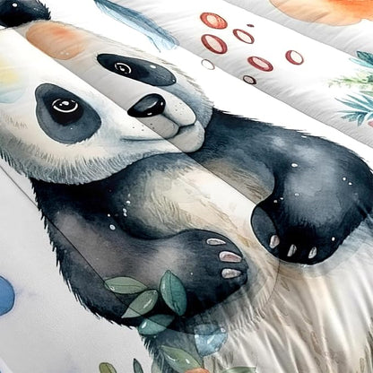Panda Comforter Set Twin Size - Panda Bedding for Boys Girls Cute Panda Set Cartoon Pandas Print Comfort Twin Bedding Set for Kids Teens, 1 Comforter+1 Pillowcase