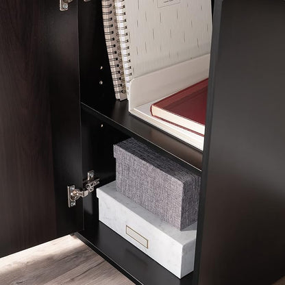 Sauder Beginnings Transitional Desk with Hutch, Cinnamon Cherry finish