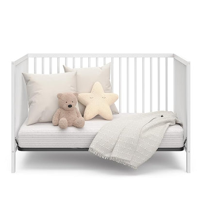Graco Teddi 5-in-1 Convertible Crib (White) – GREENGUARD Gold Certified, Converts to Daybed, Toddler & Twin Bed with Headboard and Footboard, Adjustable Mattress Height