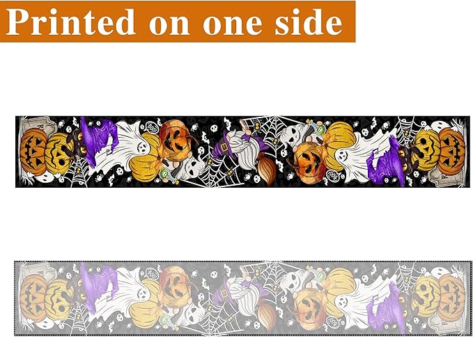 Halloween Table Runner 90 Inches Long Pumpkin Black Cat Halloween Table Runners Happy Halloween Boo Ghost Theme Decor for Kitchen Dining Table Home Party Decorations