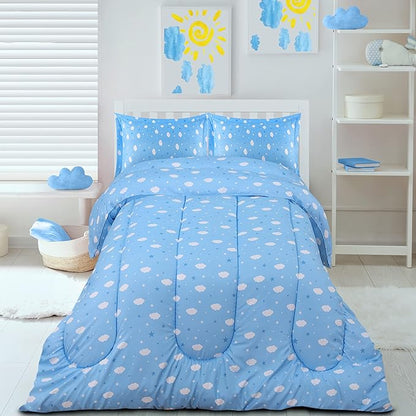 Utopia Bedding All Season Cloud Comforter Set with 2 Pillow Cases, 3 Piece Soft Brushed Microfiber Kids Bedding Set for Boys/Girls, Machine Washable (Twin)