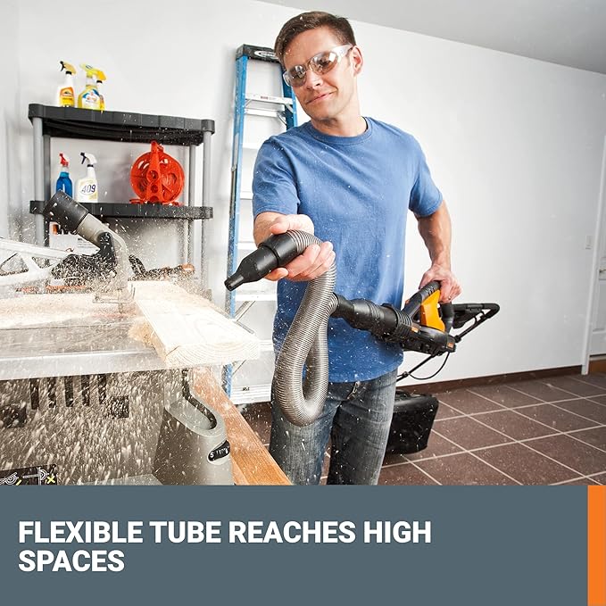 Worx 20V Cordless Leaf Blower WG545.1, Up to 120 MPH Air Speed, Long Nozzle Design for Narrow Spaces, Ideal for Indoor and Outdoor Cleaning, 9x Cleaning Attachments, Battery and Charger Included
