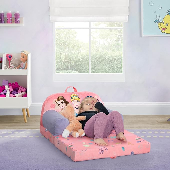 Delta Children Cozee Buddy Flip-Out Kids Chair, Disney Princess