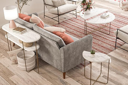 Novogratz Athena End Table, White Marble