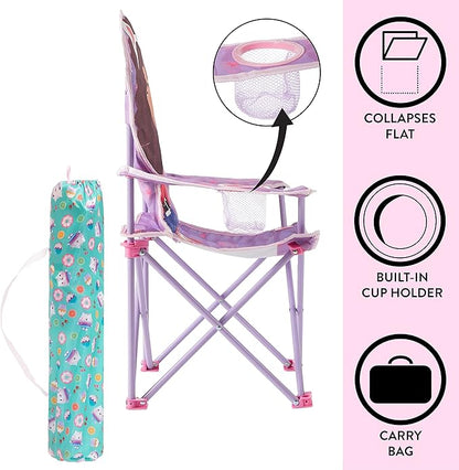 Idea Nuova Kids Indoor-Outdoor Folding Camp Chair, Gabbys Dollhouse