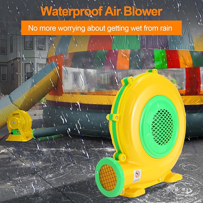 Bounce House Blower, 1100W 1.47HP Commercial Air Blower with Double-sided Fan Blade Design, Strong Wind and Great Heat Dissipation Properties for Large Bouncy Castle, Jump Slides, Arch