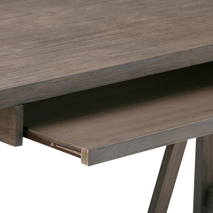 SIMPLIHOME Dylan SOLID WOOD Modern Industrial 60 inch Wide Home Office Desk, Writing Table, Workstation, Study Table Furniture in Driftwood