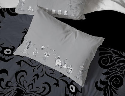 Jay Franco Disney Haunted Mansion Happy Haunts Damask 7 Piece Full Bed Set - includes Reversible Comforter & Sheet Set - Super Soft Fade Resistant Microfiber - (Official Disney Product)