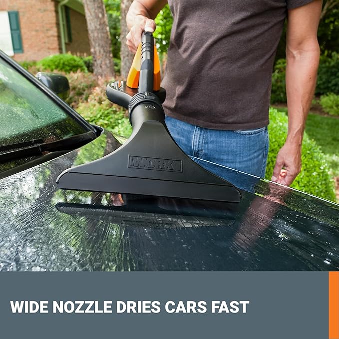 Worx 20V Cordless Leaf Blower WG545.1, Up to 120 MPH Air Speed, Long Nozzle Design for Narrow Spaces, Ideal for Indoor and Outdoor Cleaning, 9x Cleaning Attachments, Battery and Charger Included