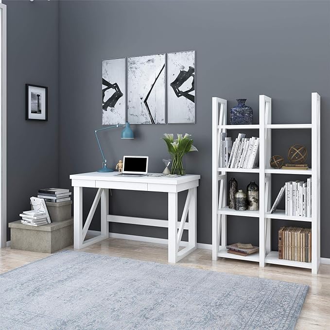 Ameriwood Home Crestwood, White Computer Desk,