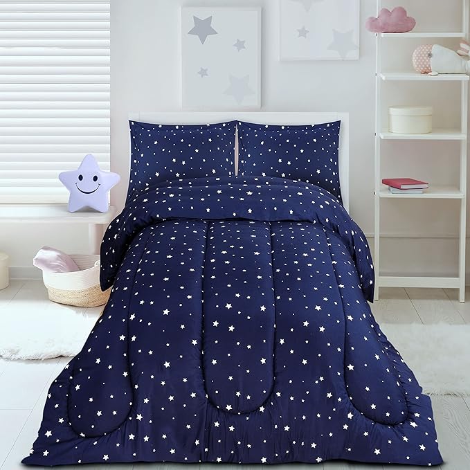 Utopia Bedding All Season Star Comforter Set with 2 Pillow Cases, 3 Piece Soft Brushed Microfiber Kids Bedding Set for Boys/Girls, Machine Washable (Twin)