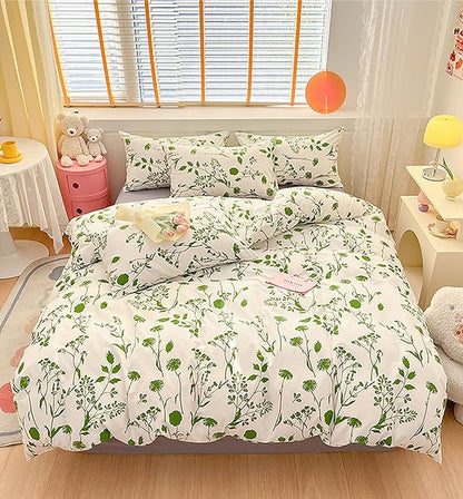 Botanical Comforter Set Cal King White Sage Floral Plant Bedding Comforter Girls Garden Pattern Printed White Blanket Rustic Leaf Blossom Women White Farmhouse Comforter California King