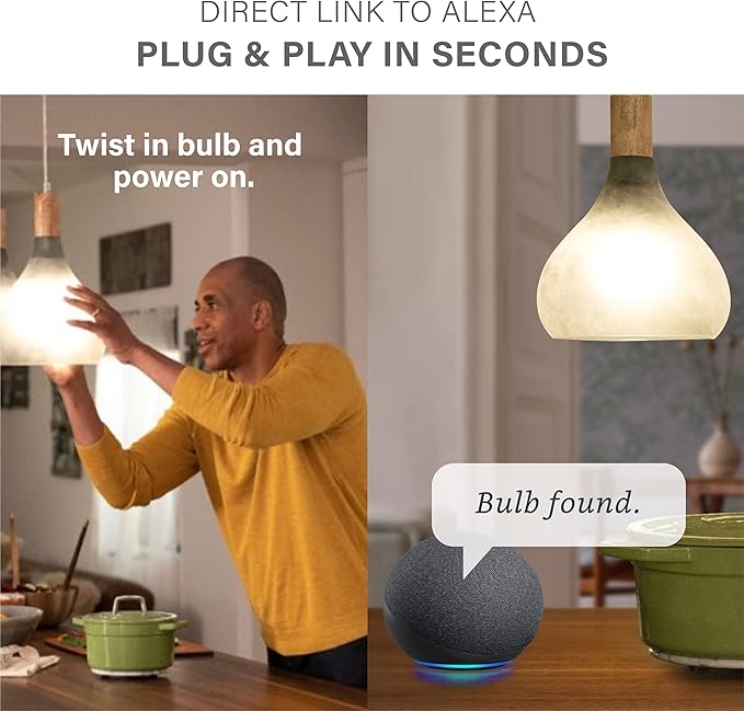Sengled Alexa Light Bulb, S1 Auto Pairing with Alexa Devices, Warm Light Bulbs, Smart Light Bulbs that Work with Alexa, Bluetooth Mesh Smart Home Lighting, E26 60W Equivalent, 800LM, 2-Pack