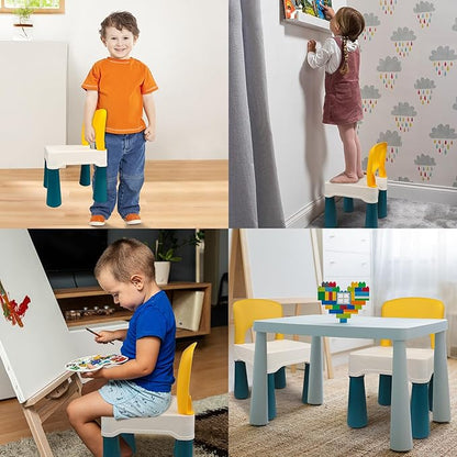 burgkidz Plastic Kids Chair, Durable and Lightweight, 9.3" Height Seat, Indoor or Outdoor Use for Ages 2 and Up (Macaron)