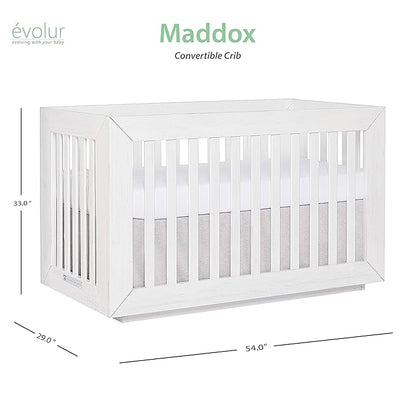Dream On Me Evolur Maddox Modern Crib, Weathered White
