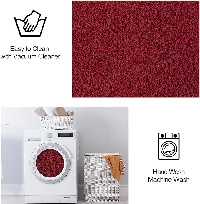 Area Rugs for Bedroom Living Room, 5x8 Rose Red Super Soft Comfy Thickened Memory-Foam Indoor Carpets, Modern Aesthetic Minimalist Carpet for Boys Girls Adults Apartment Nursery Home Décor