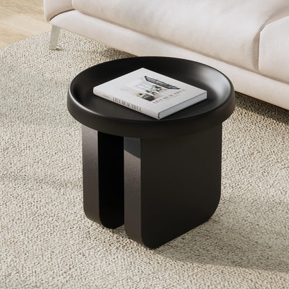 Round Coffee Table,Modern Coffee Table,Unique Circle Coffee Tables,Metal Center Table for Living Room (Black, 29.5 x 16.5)