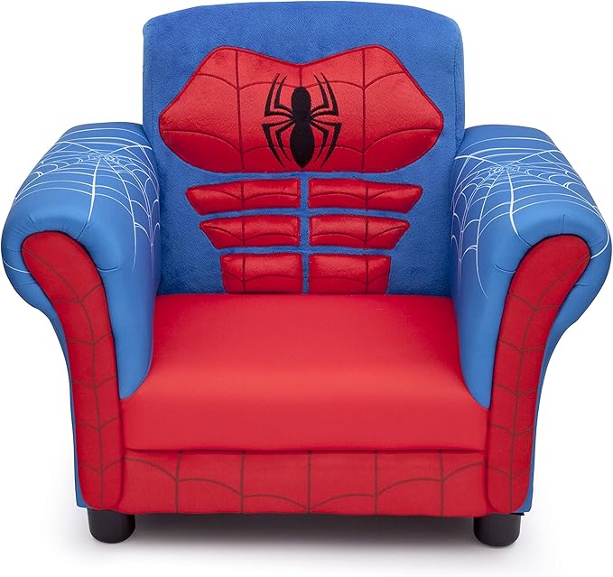 Delta Children Figural Upholstered Chair, Marvel Spider Man (Blue, Red)