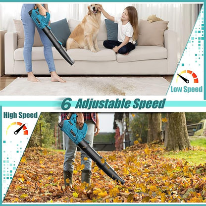 Leaf Blower - 320CFM 180MPH 21V Leaf Blower Cordless with 2 X 5.0 Ah Battery & Charger, Electric Leaf Blower Battery Powered Leaf Blower Lightweight for Snow Blowing & Lawn Care Yard Cleaning