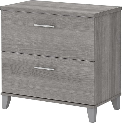 Bush Somerset 2-Drawer Lateral File Cabinet, Letter/Legal, Platinum Gray, 30-Inch (WC81280)