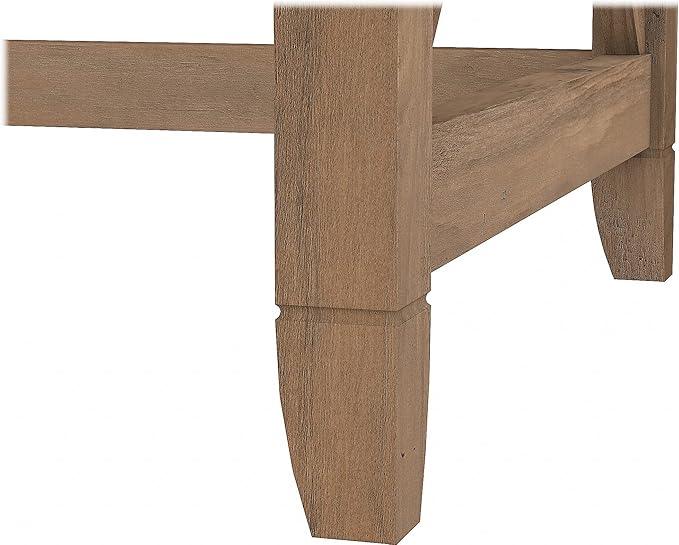 Bush Furniture Key West 60W L Shaped Desk with 2 Drawer Mobile File Cabinet in Reclaimed Pine