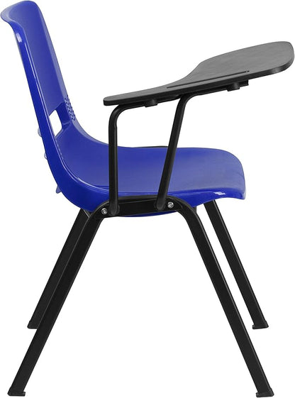 Flash Furniture HERCULES Blue Ergonomic Shell Chair with Right Handed Flip-Up Tablet Arm