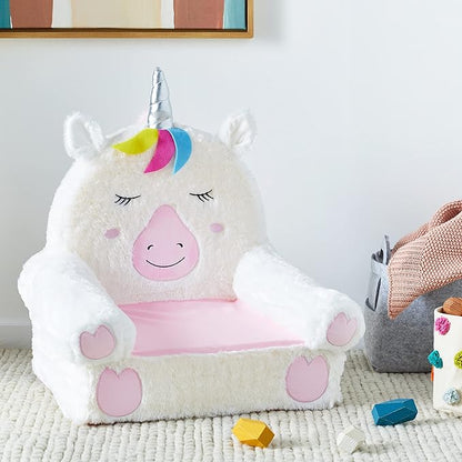 Amazon Basics Children's Plush Toddler Chair, Unicorn, Medium, Multicolor
