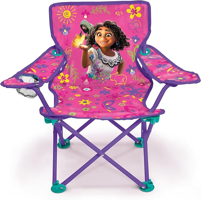 Disney's Encanto Kids Chair Foldable for Camping, Sports or Patio with Carry Bag, Toddlers 24M+