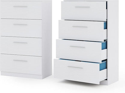YITAHOME 4 Drawer Lateral Filing Cabinet,Dressers & Chests of Drawers for Bedroom,Printer Stand Vertical Storage Cabinet Fits Letter, A4, Legal Size for Home Office Organization, White